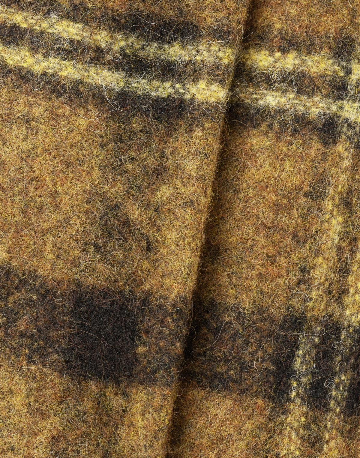 Checked Alpaca & Mohair Coat with Sculptural High Collar