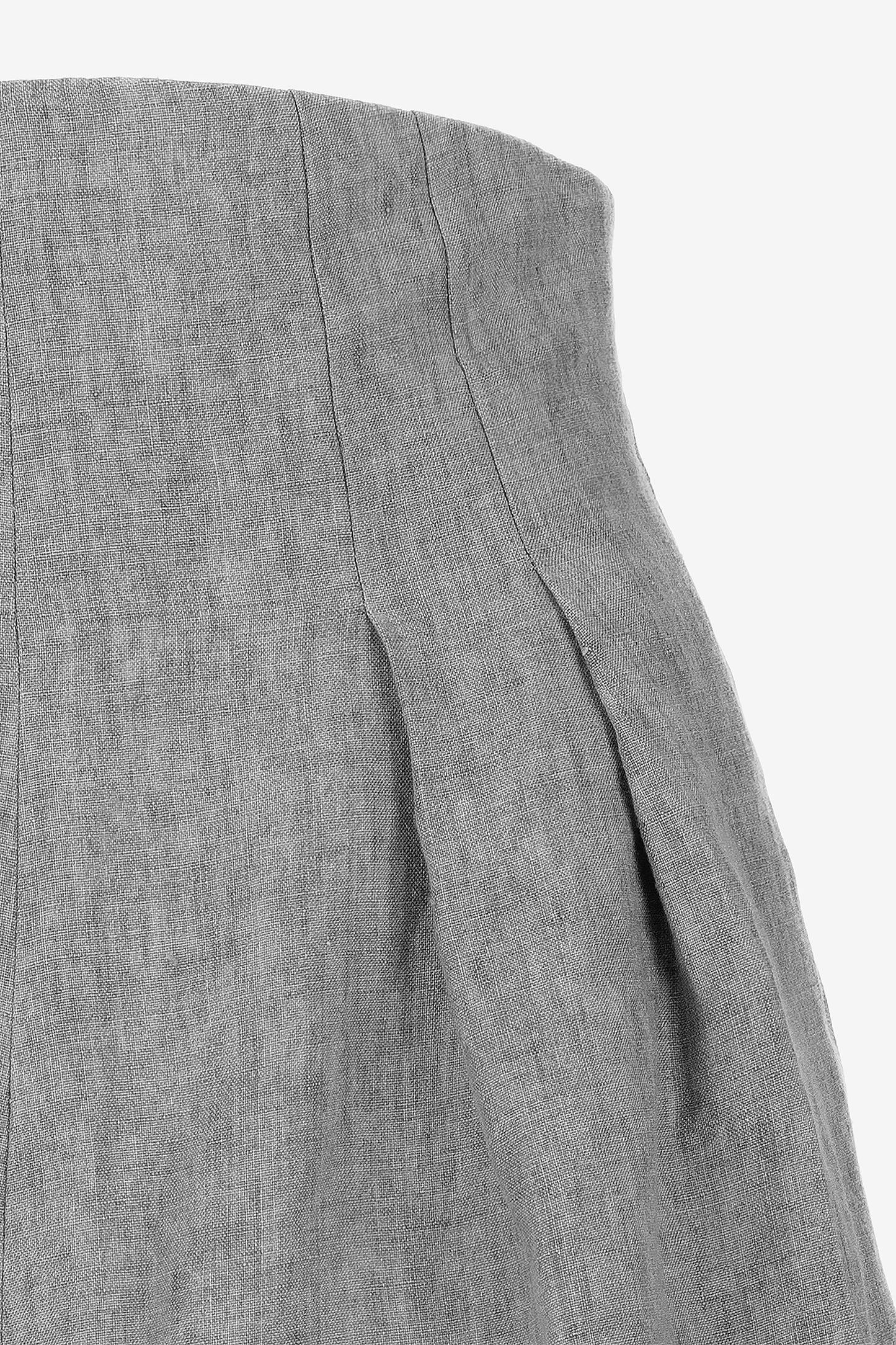 High-Waisted Linen Shorts with Skirt Effect