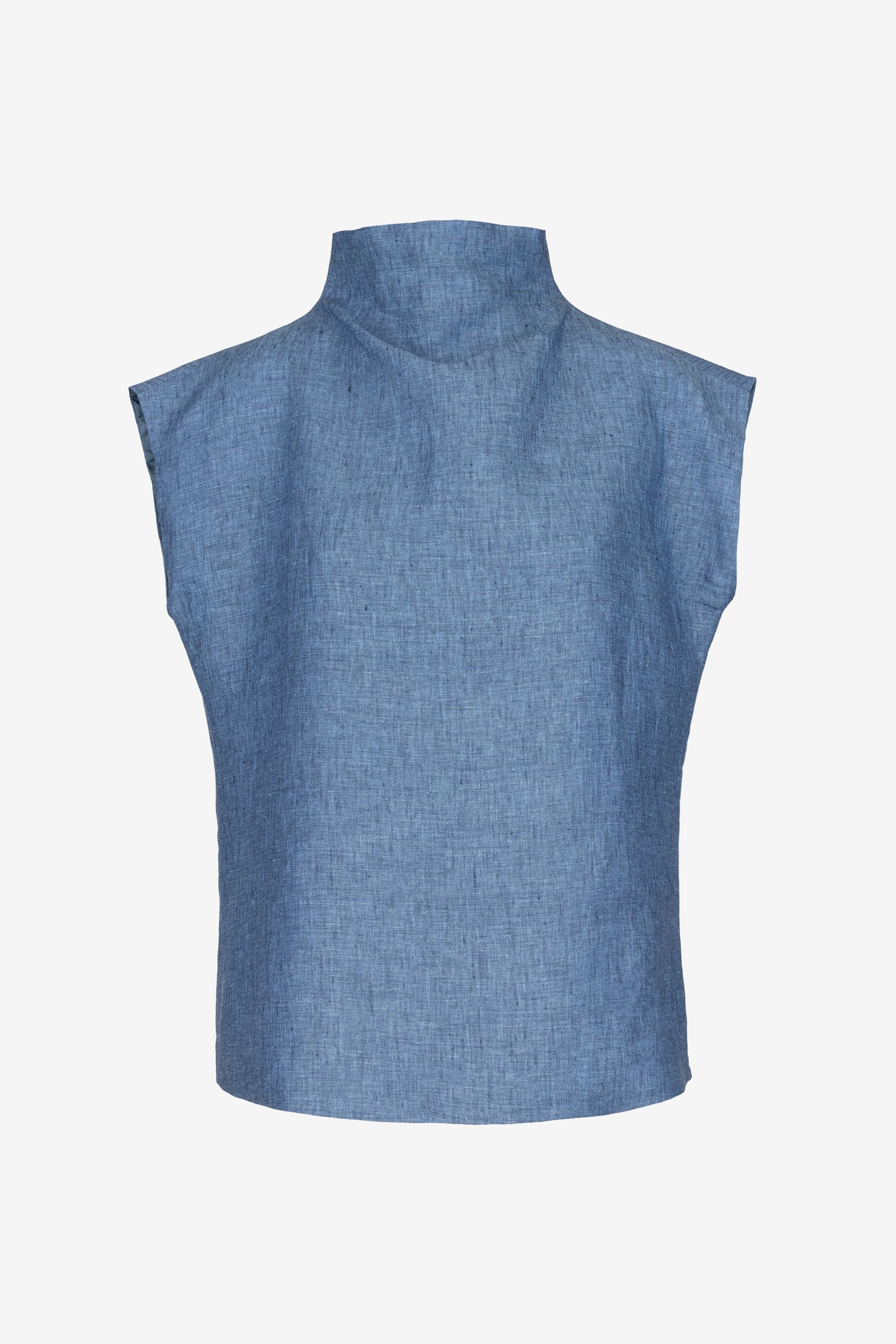 Linen turtleneck blouse