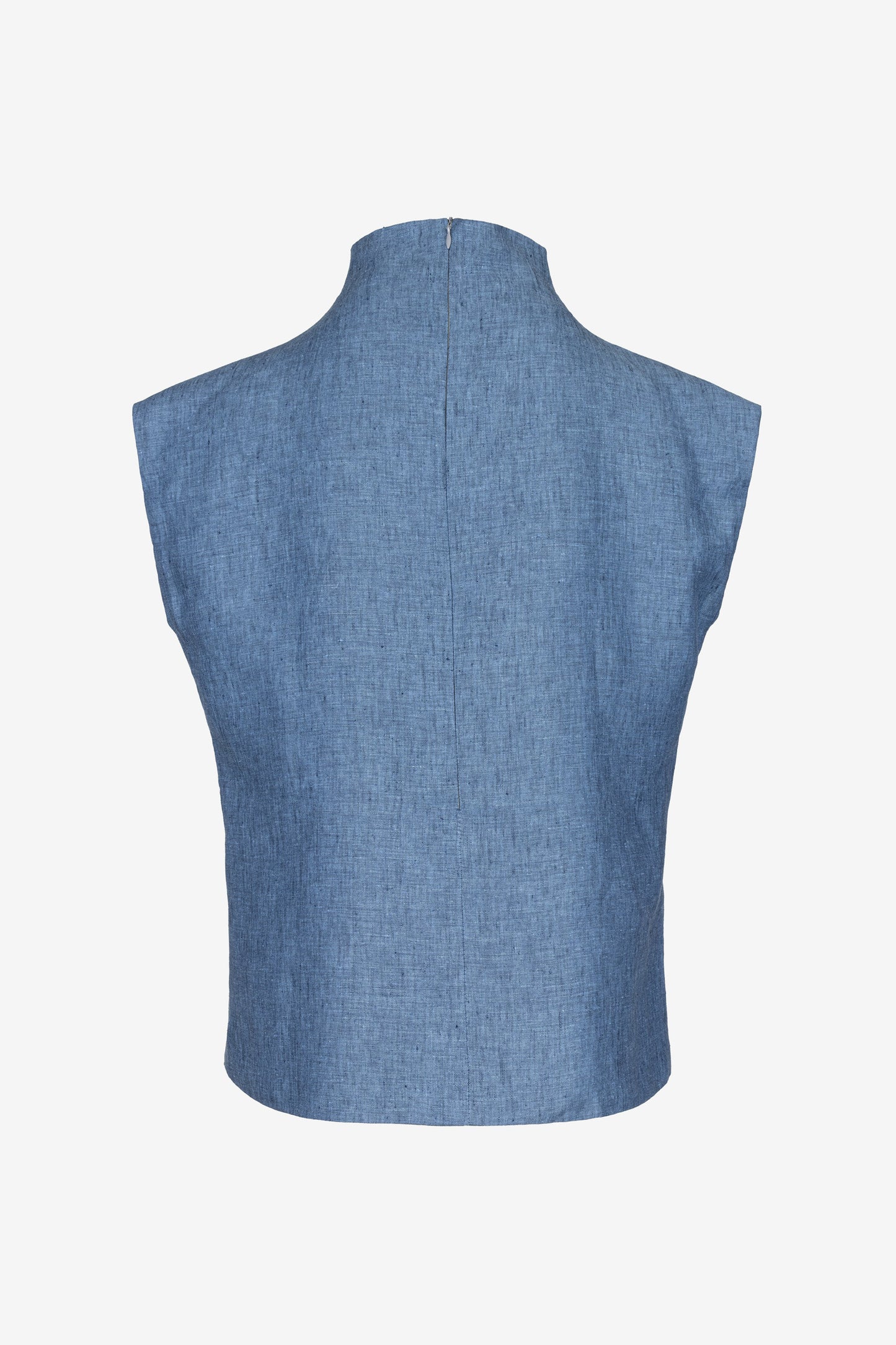 Linen turtleneck blouse
