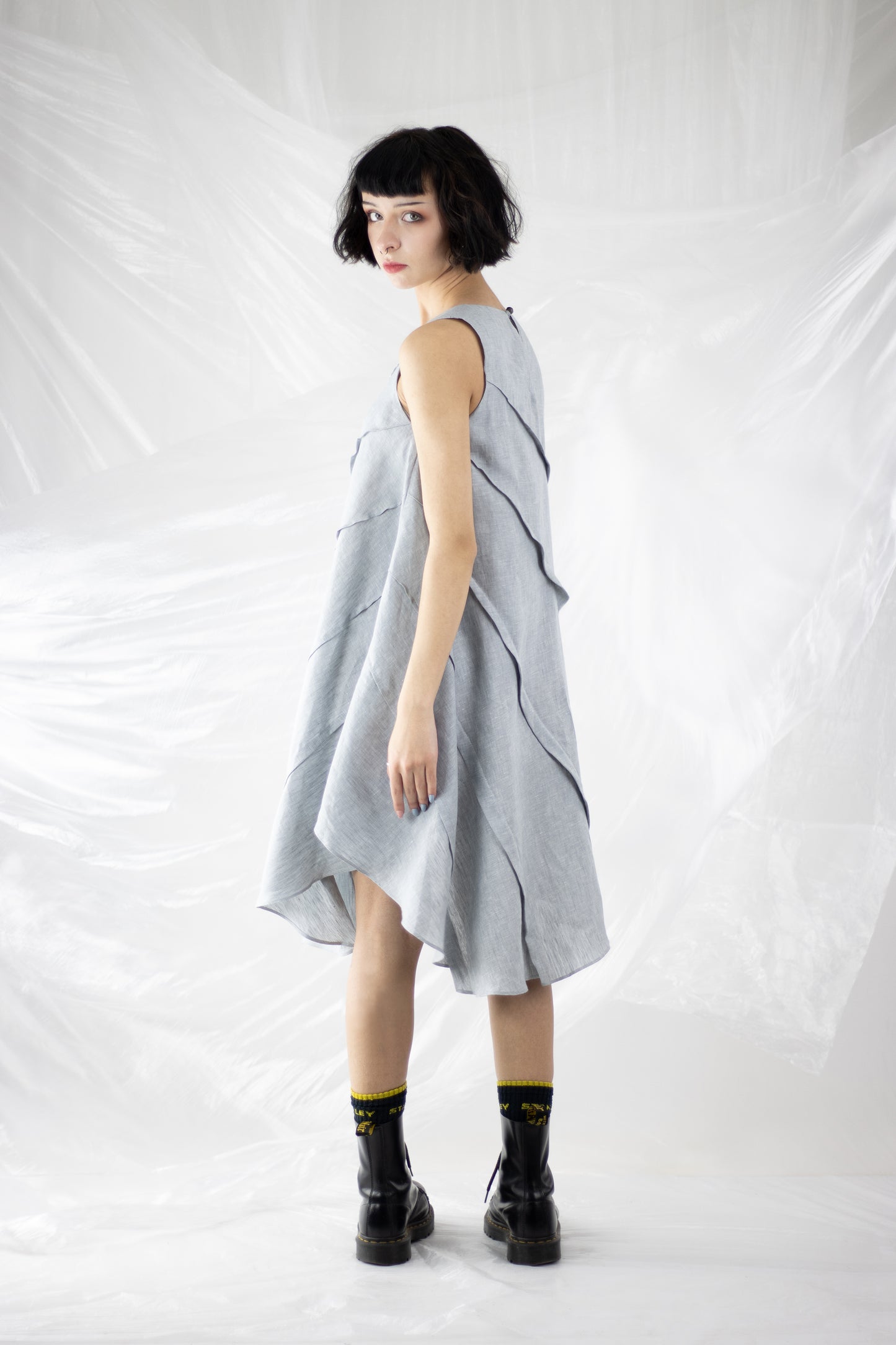 Asymmetrical Sleeveless Linen Dress