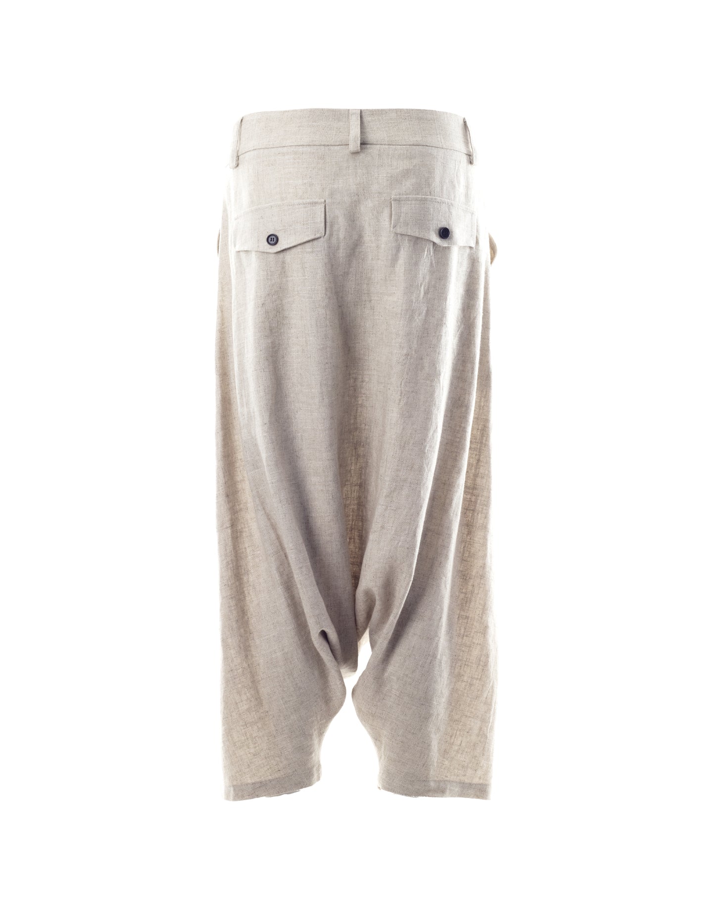 Natural Linen Harem Pants Ghost Back