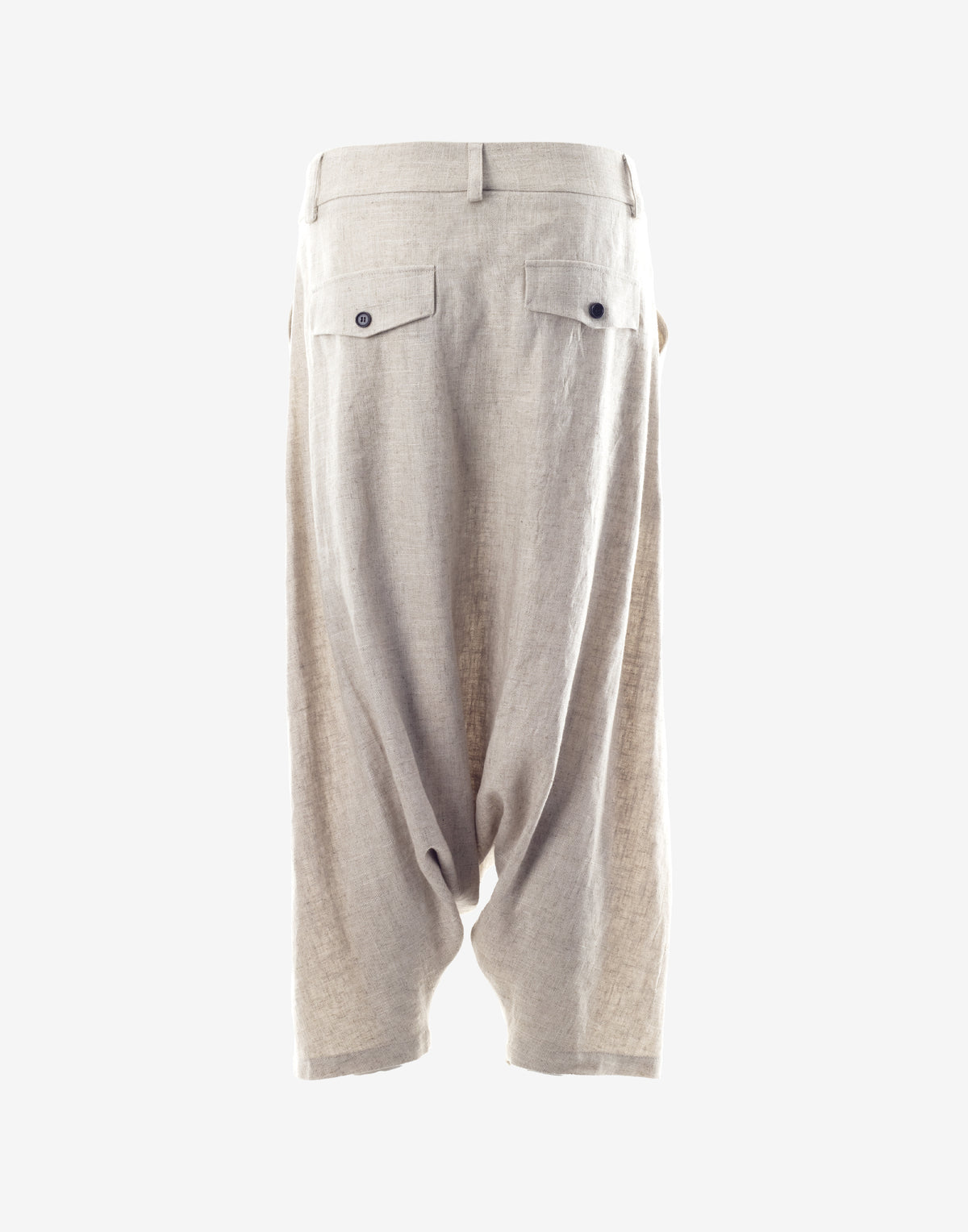 Natural Linen Harem Pants Ghost Back