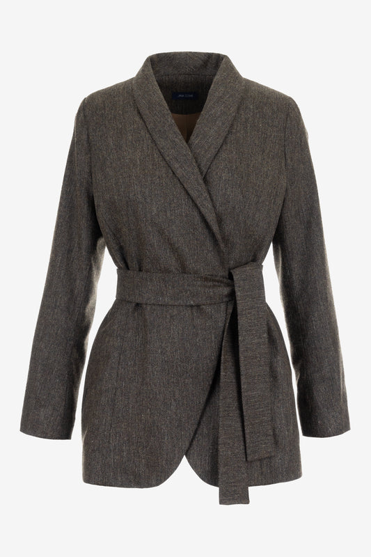 Virgin wool Jacket with Belt