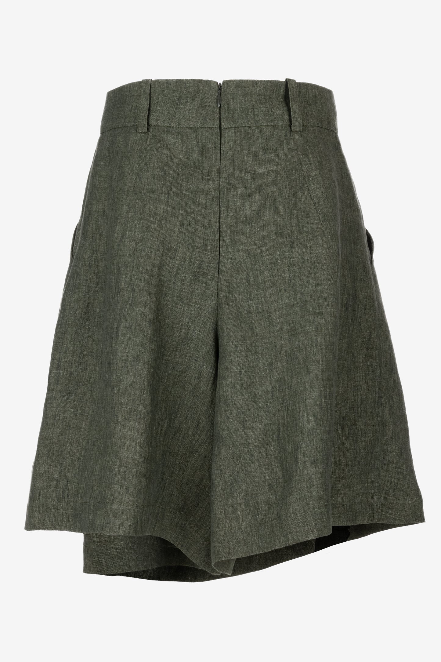 Linen Shorts with Skirt Effect