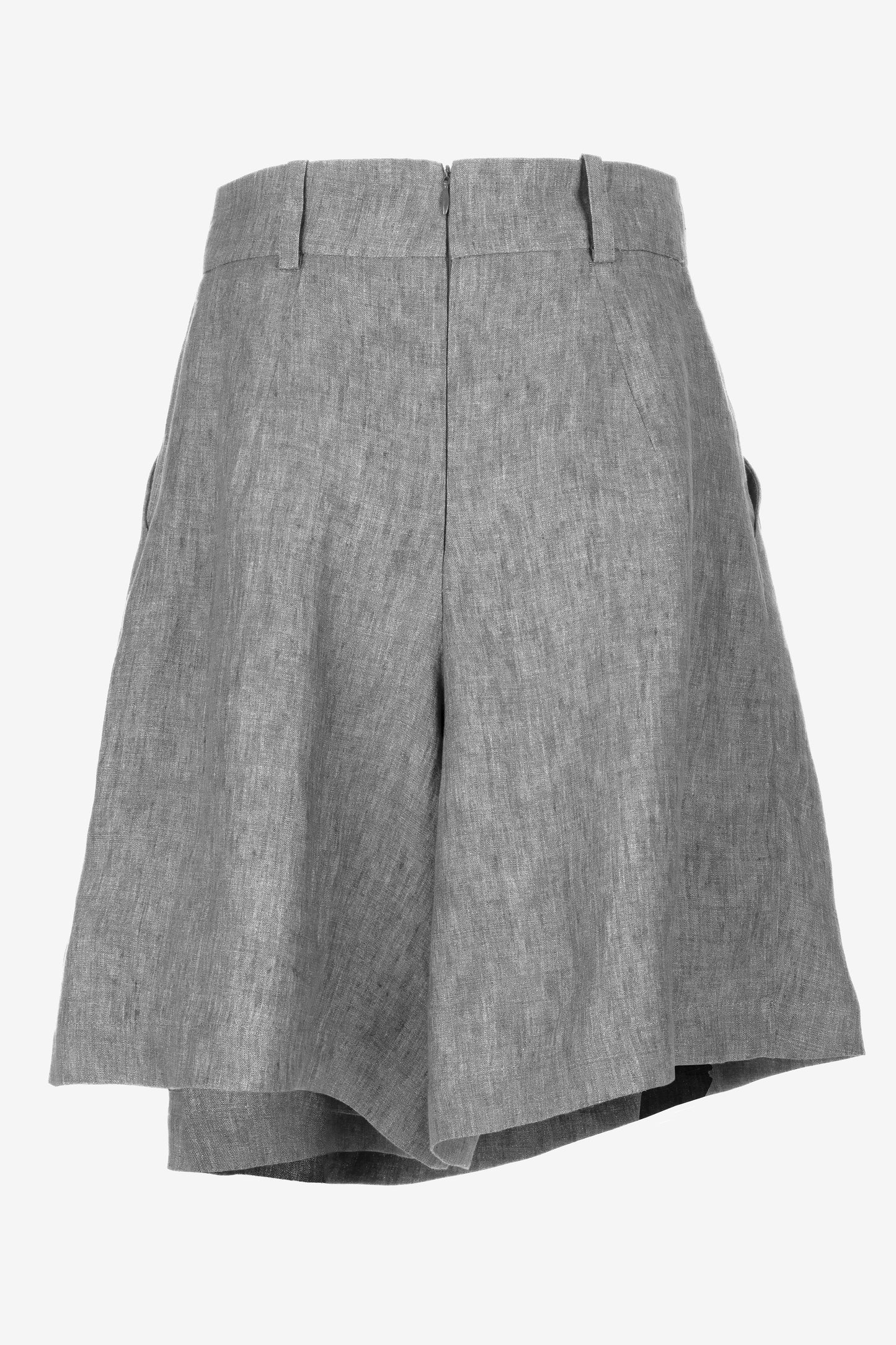 Linen Shorts with Skirt Effect