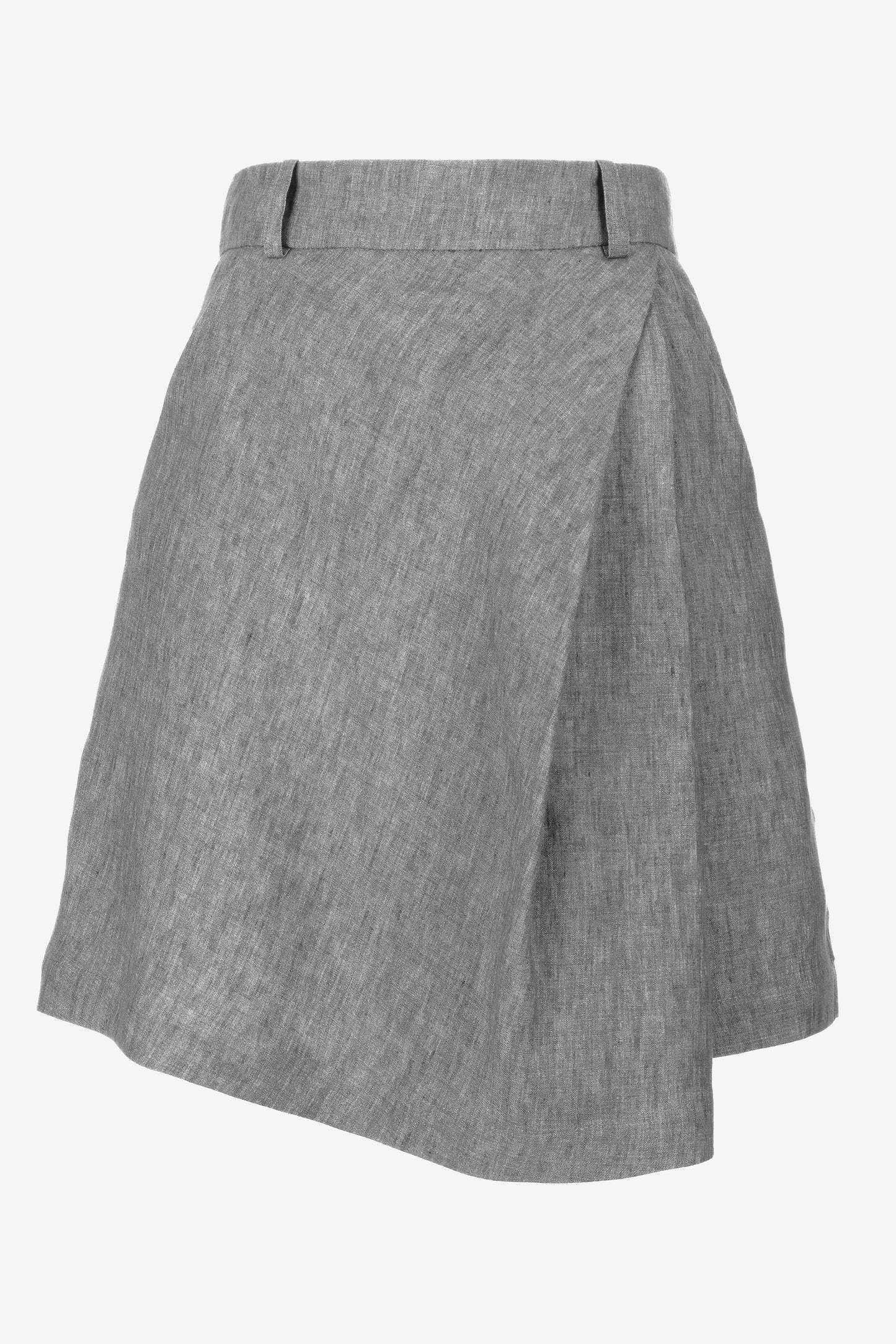 Linen Shorts with Skirt Effect