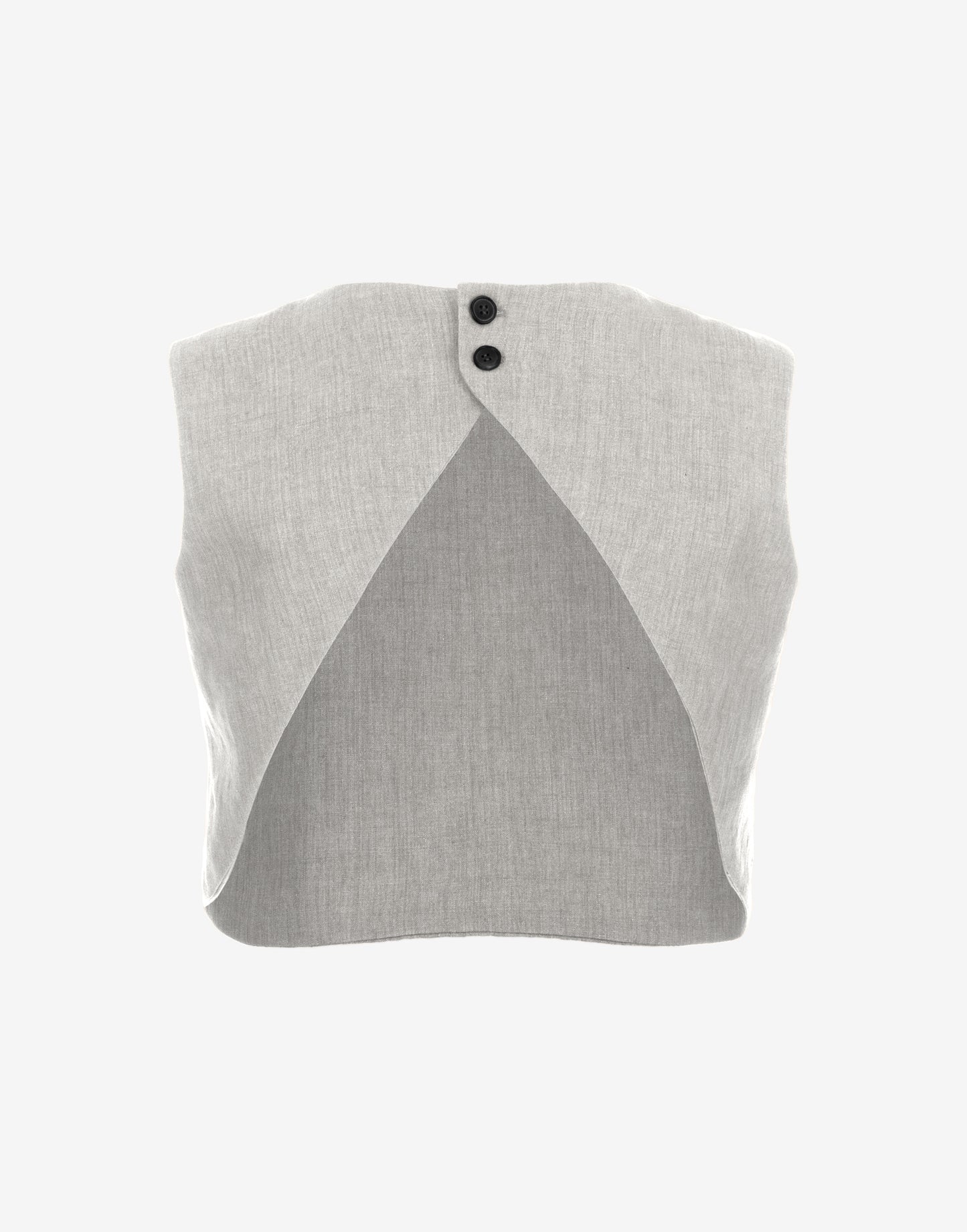 Natural Linen Crop Top Back