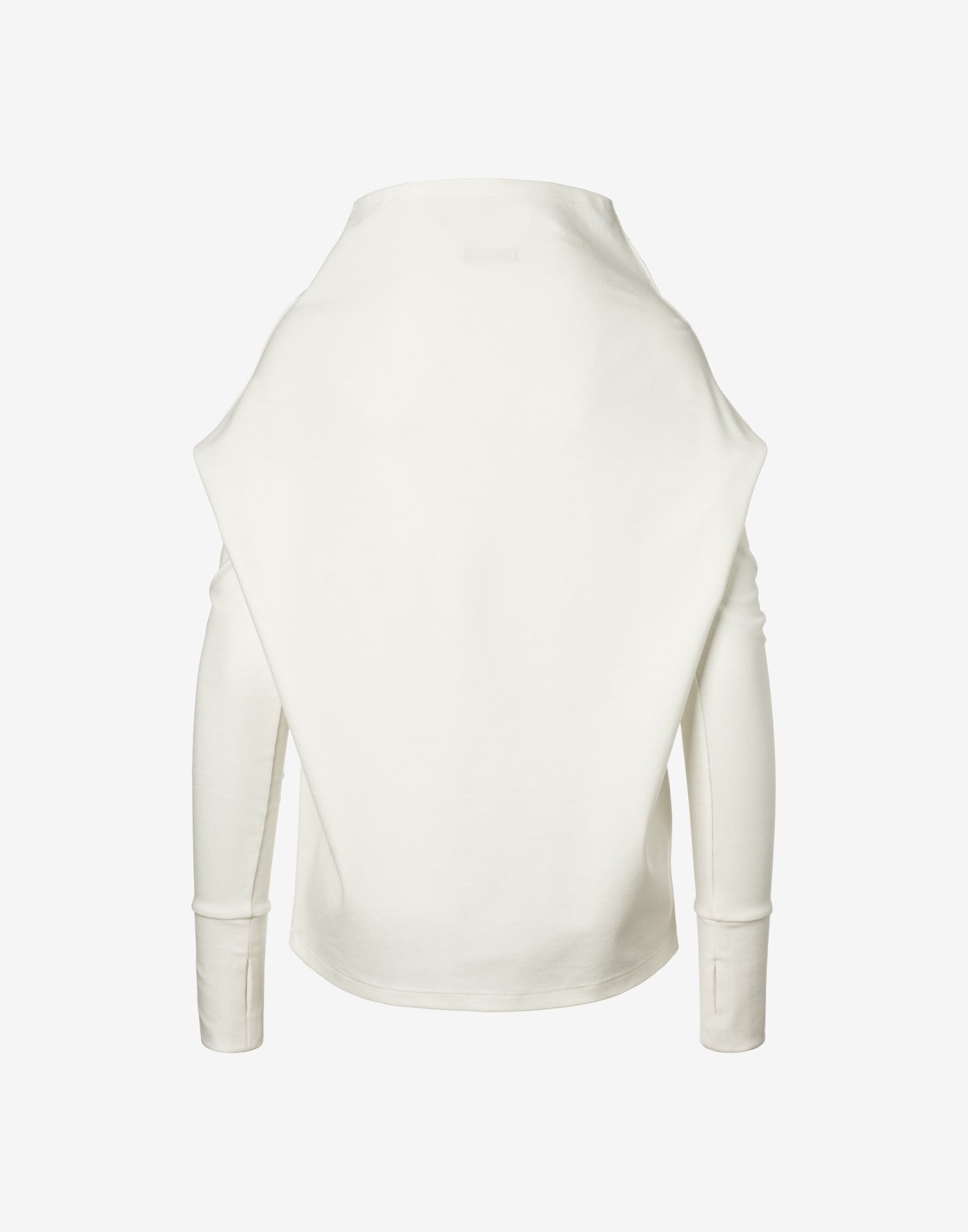 Ivory Sculptural Turtleneck Blouse Ghost Back