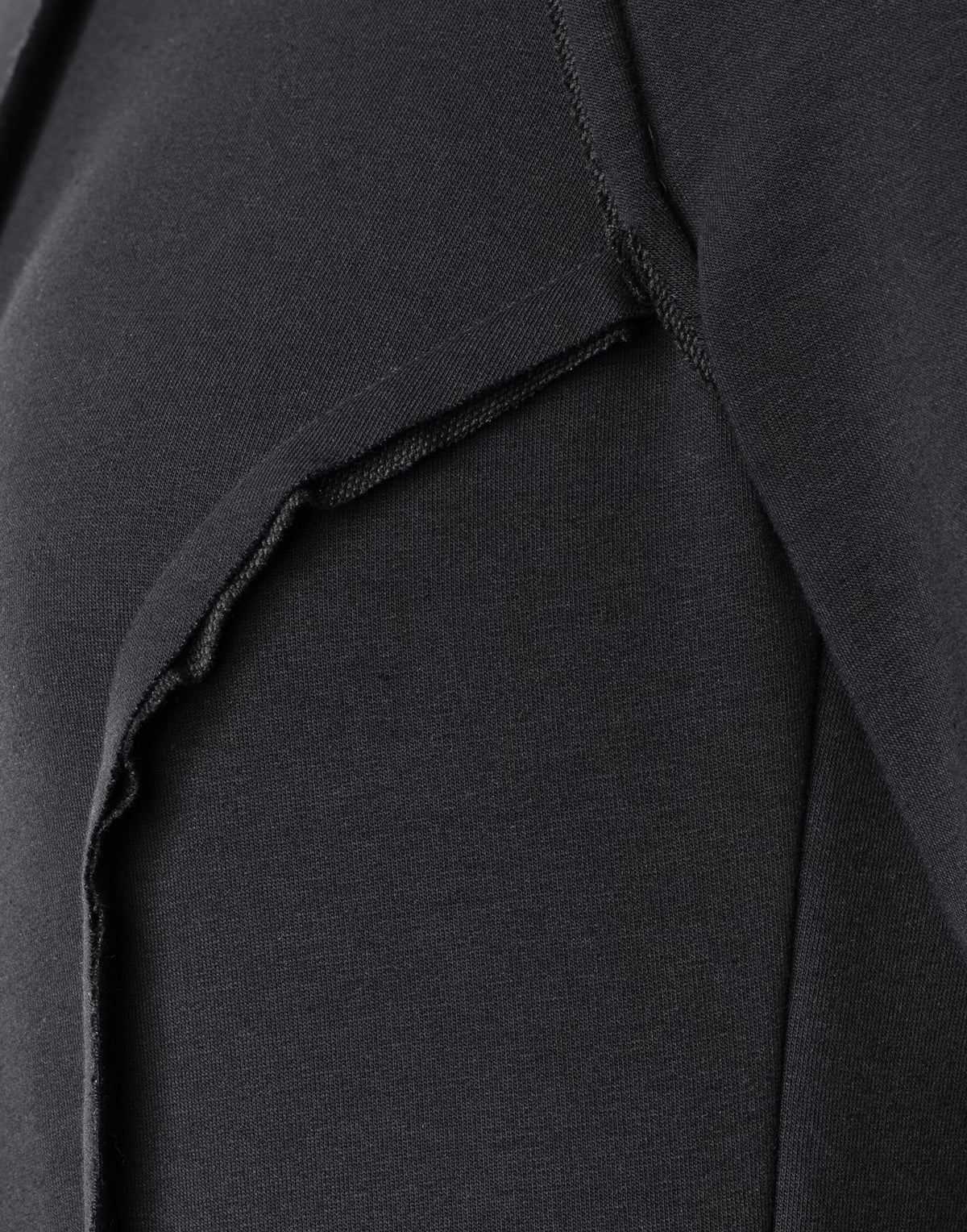 Black Hooded Maxi Dress with Sculptural High Neck