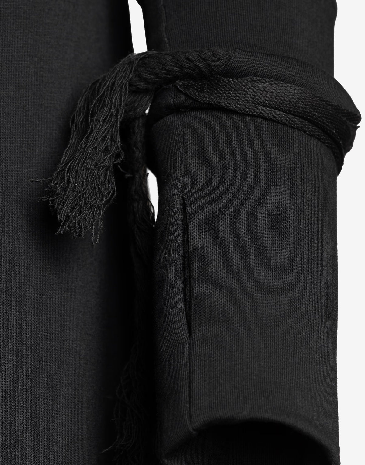 Black Maxi Dress with High Neck and Rope Details
