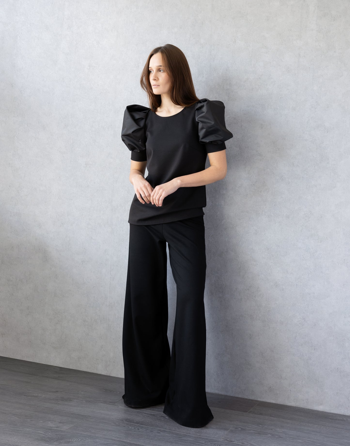 Black Sculpted Blouse