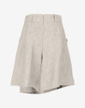Natural Linen Shorts with Skirt Effect