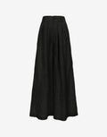 Black Olive Wide Leg Palazzo Trousers With Pleated Front