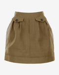 Dark Mustard Linen Mini Skirt For Summer Days