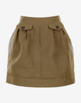 Dark Mustard Linen Mini Skirt For Summer Days