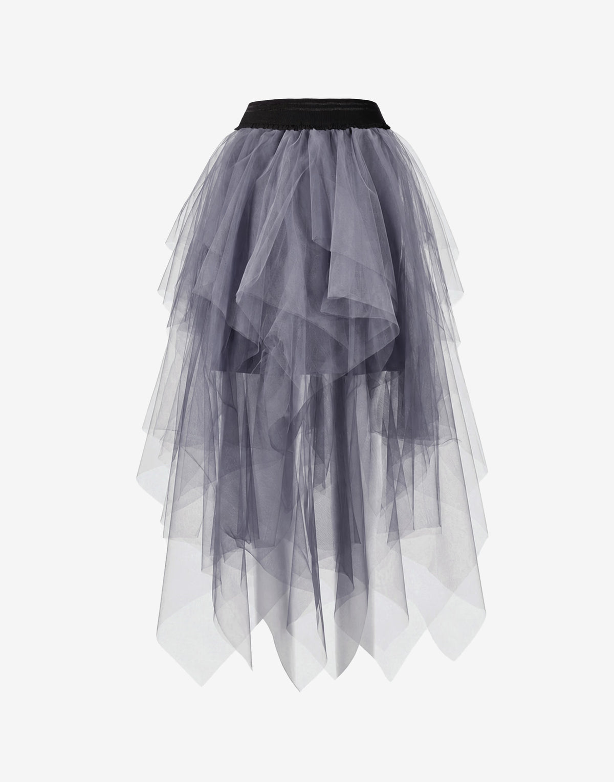 Gray Layered Tulle Skirt - Elegant Occasion Wear