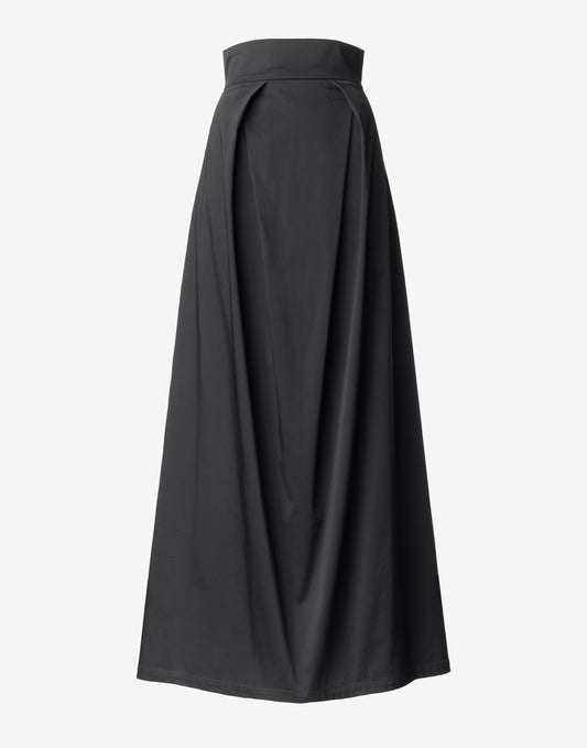 Black high waisted skirt front view