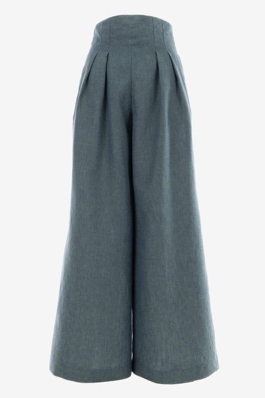 Wide Leg Linen Trousers