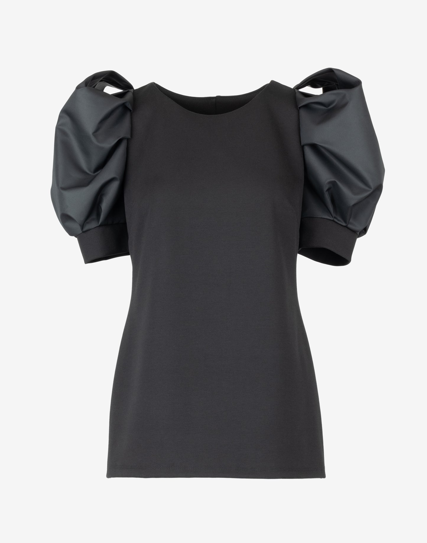 Black Puff Sleeve Blouse Ghost Front