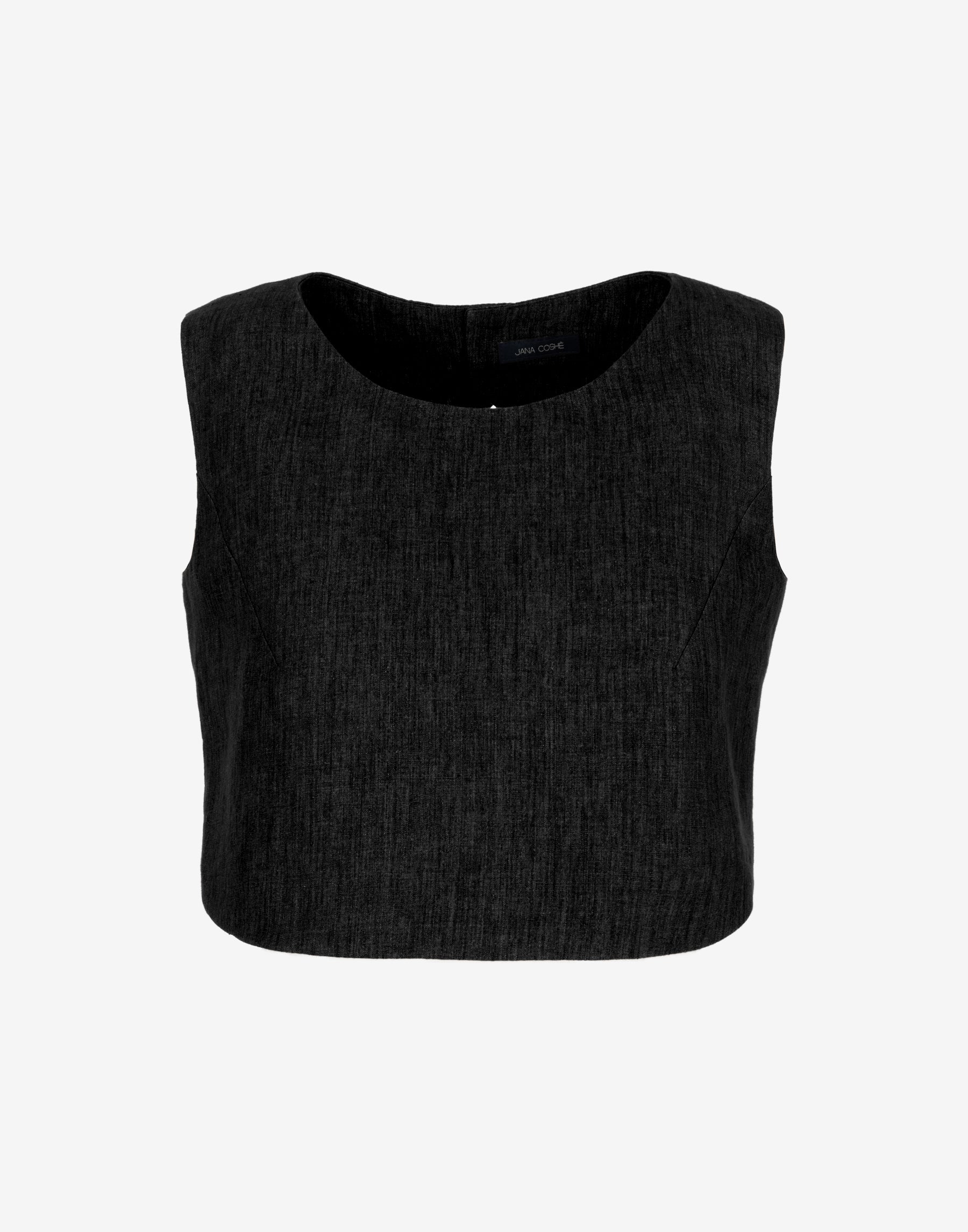 Black Crop Top Ghost Front