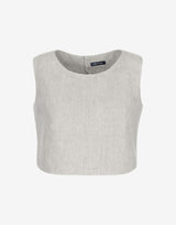Natural Linen Open Back Crop Top