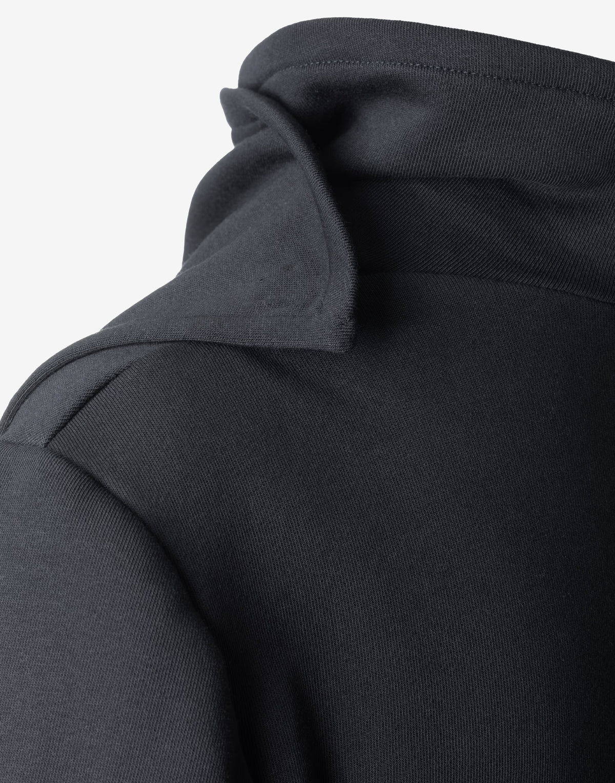 Black Asymmetric Coat with Sculptural Collar
