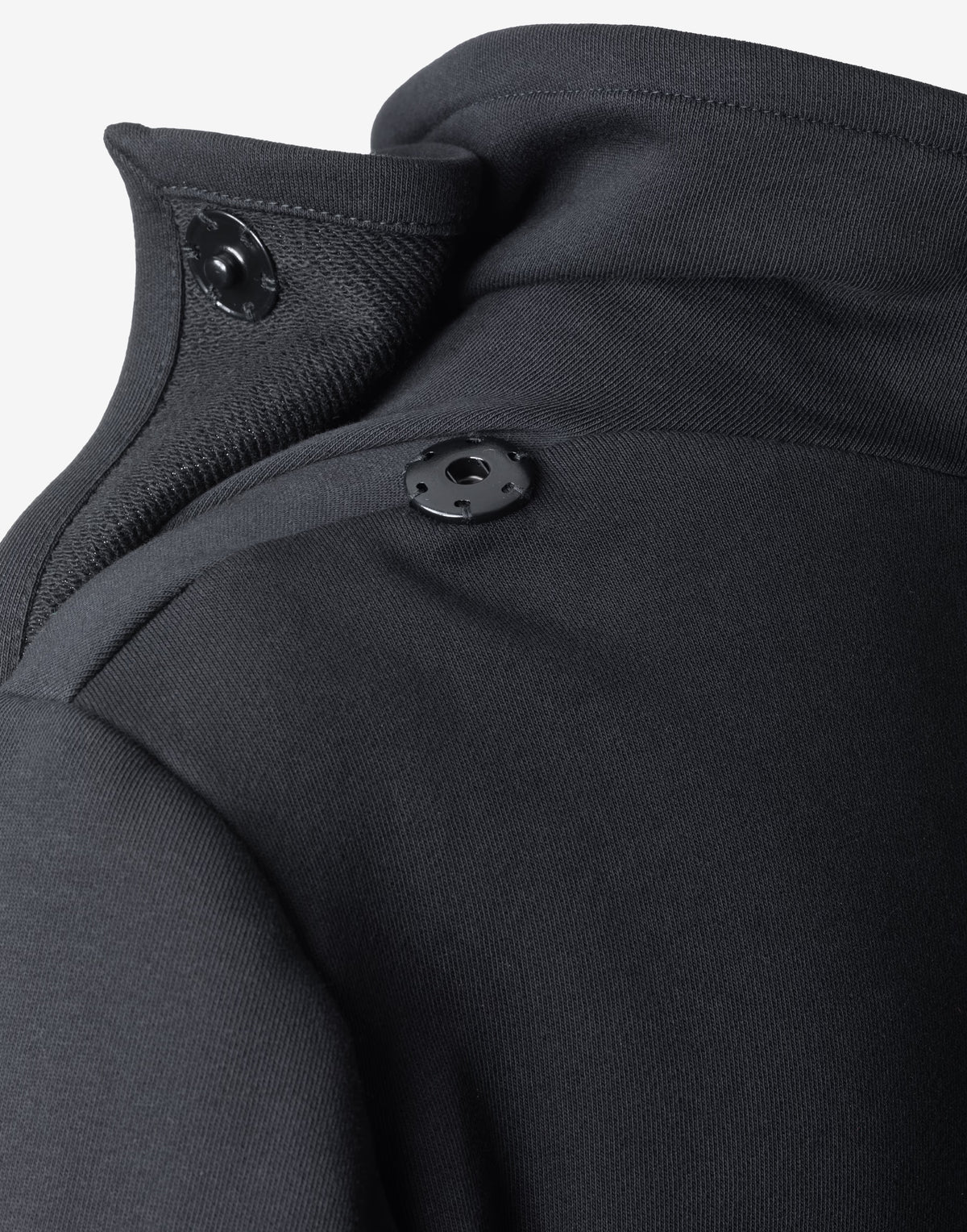Black Asymmetric Coat with Sculptural Collar