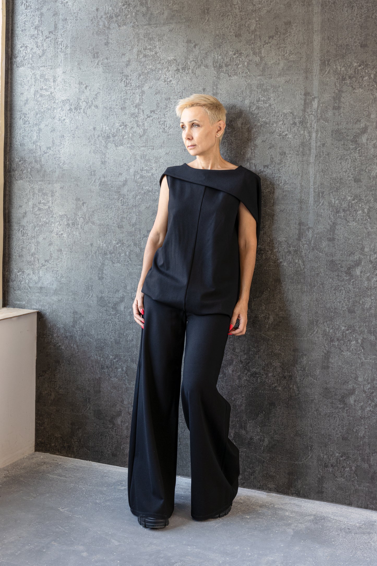 Flared Ponte di Roma Pants – Hidden Zipper, Soft Stretch Fabric, Elegant Fit