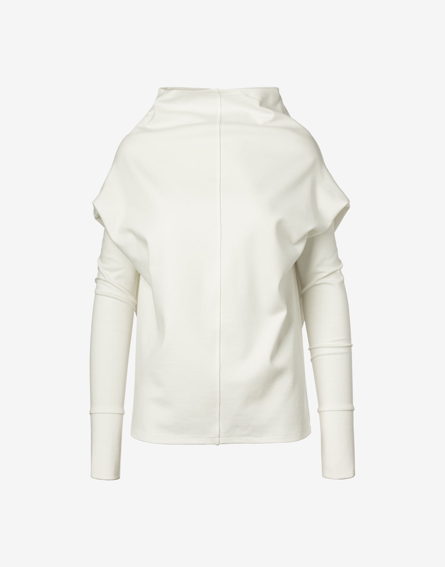Ivory Sculptural Turtleneck Blouse Ghost Front