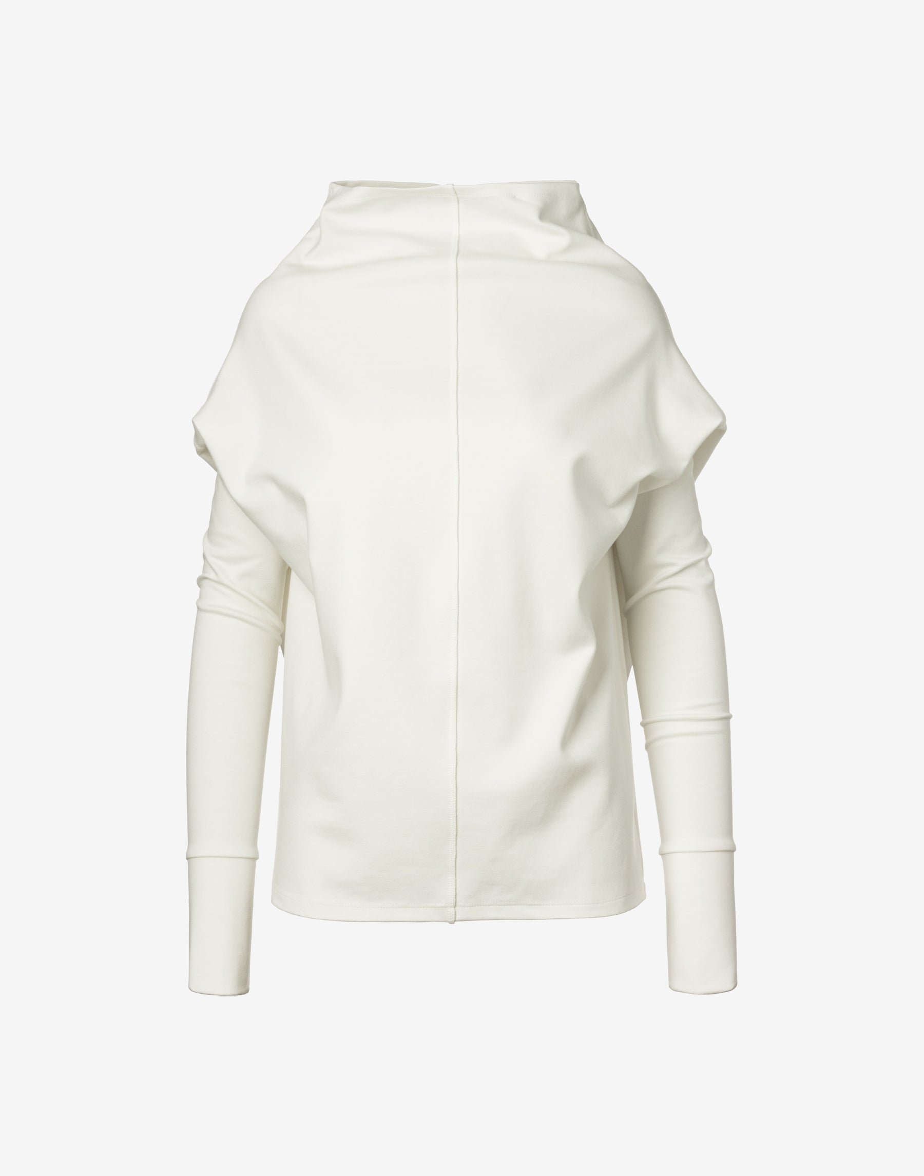 Ivory Sculptural Turtleneck Blouse Ghost Front