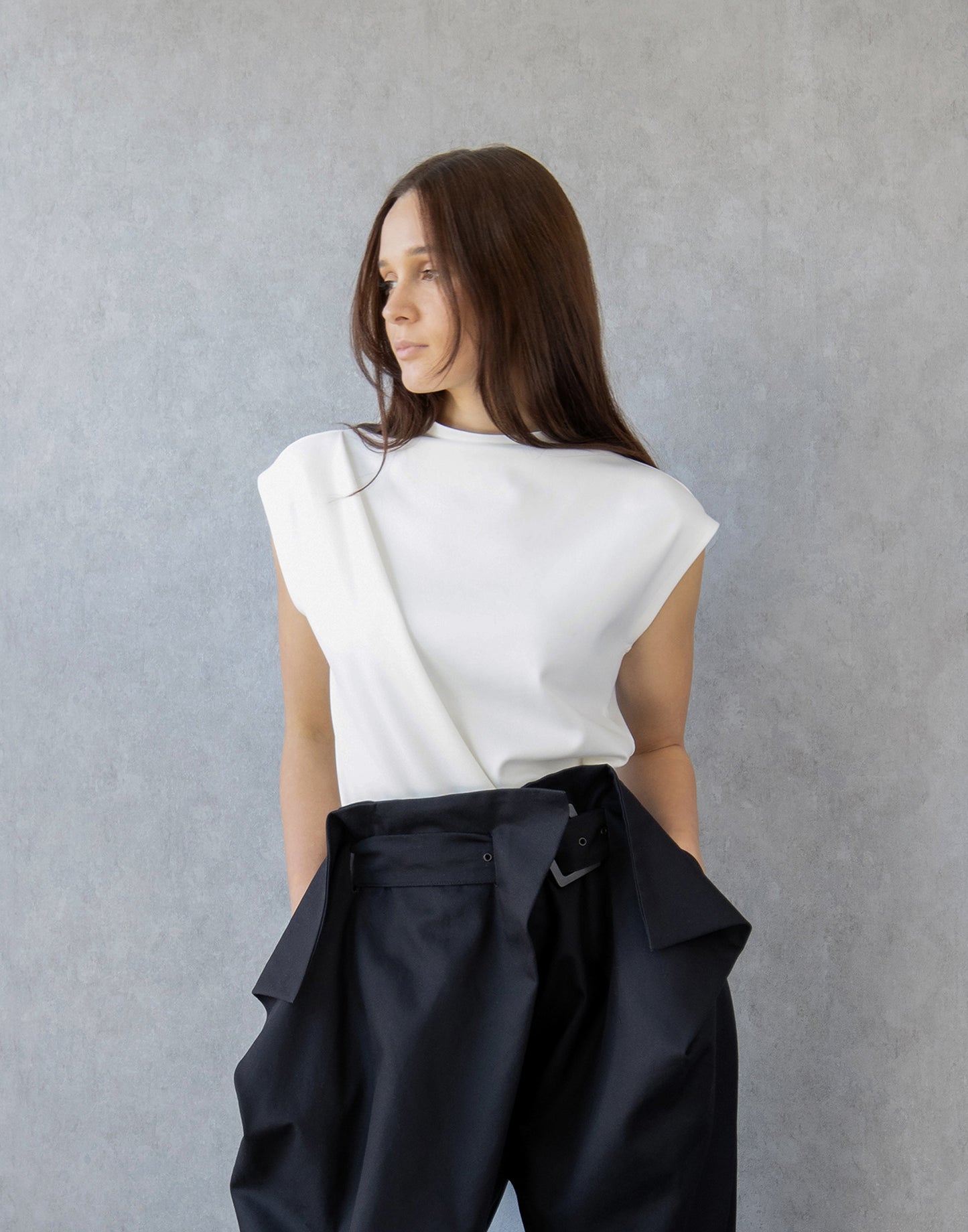 Ivory Cocktail Blouse Close View Front