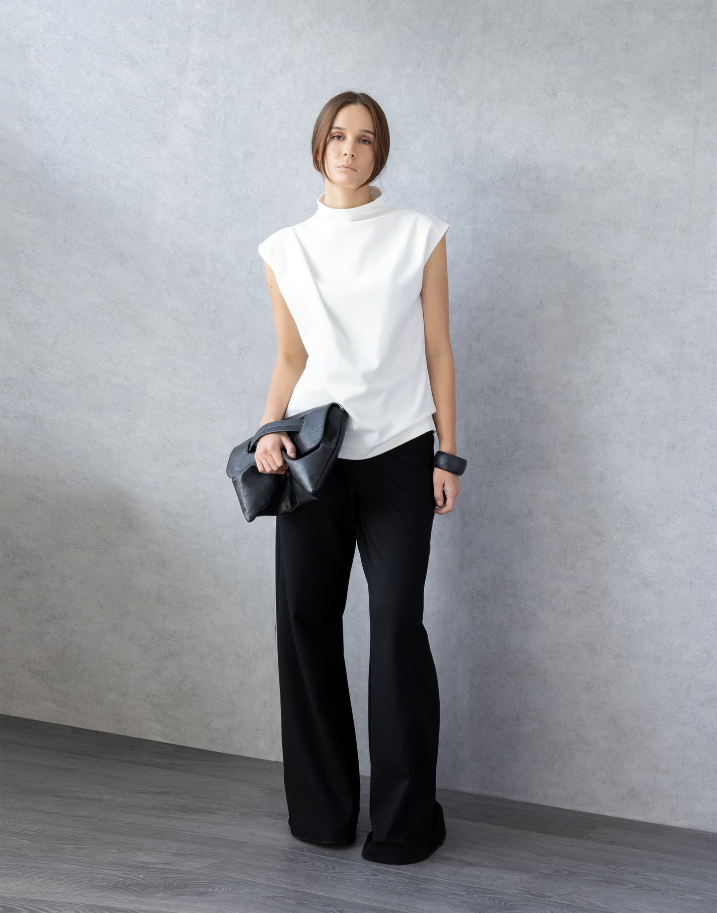 Ivory Cocktail Blouse Front with bag